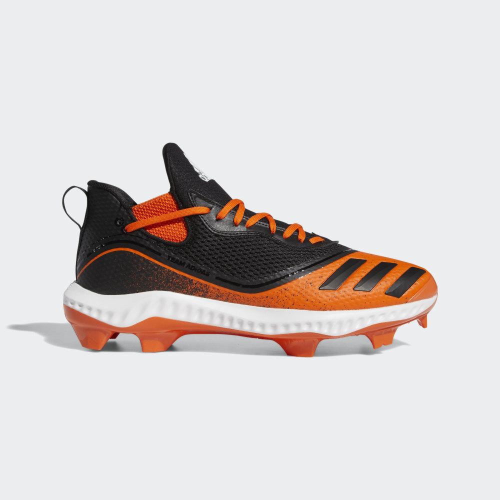 Adidas Men's Icon V Bounce TPU Softball Cleats Black/Orange Ireland G28280